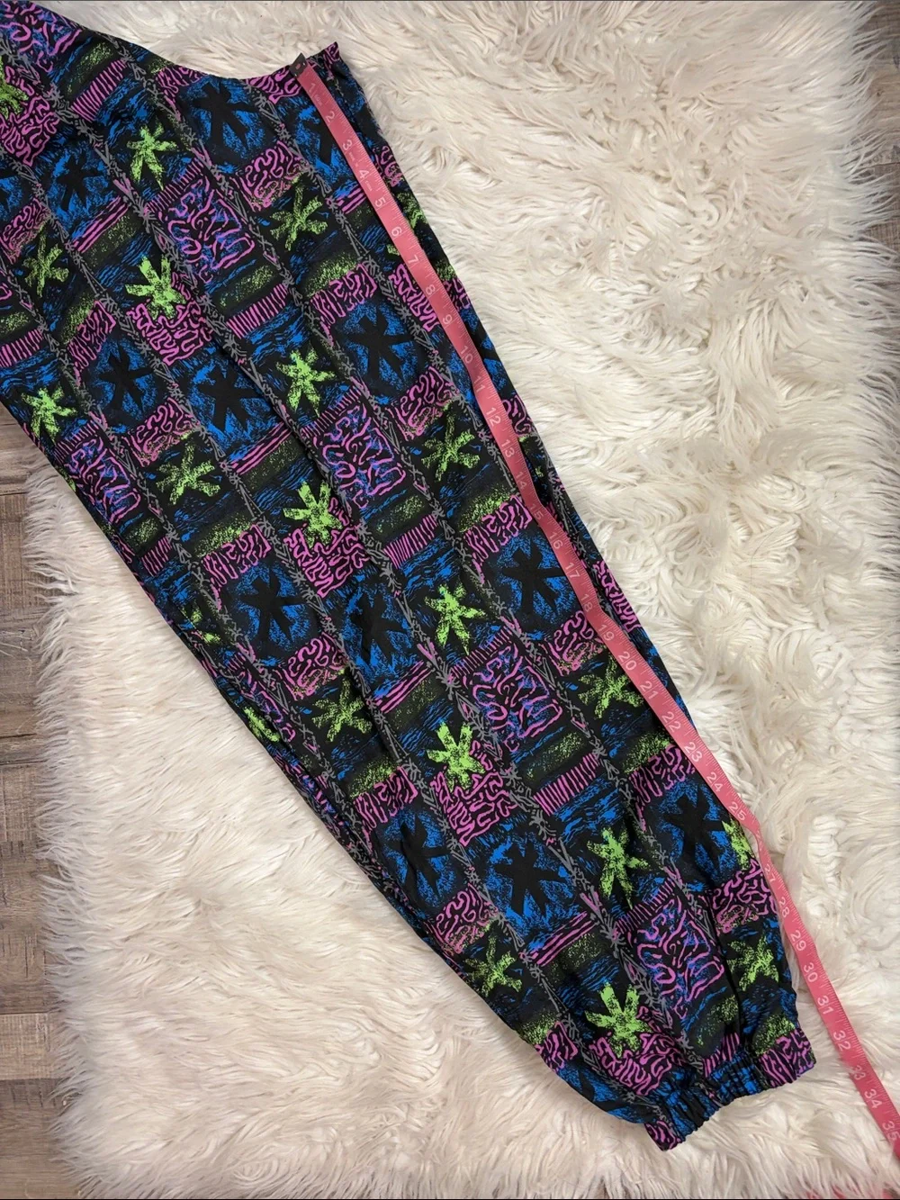 NWT vintage Speedo cotton baggy jogger pants 90’s Y2K multi abstract print S/M